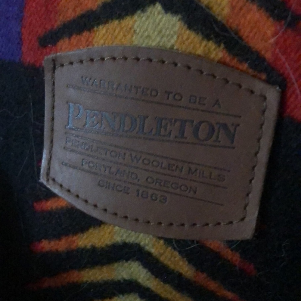 Vintage Pendleton Large Wool Rainbow Backpack-754… - image 5